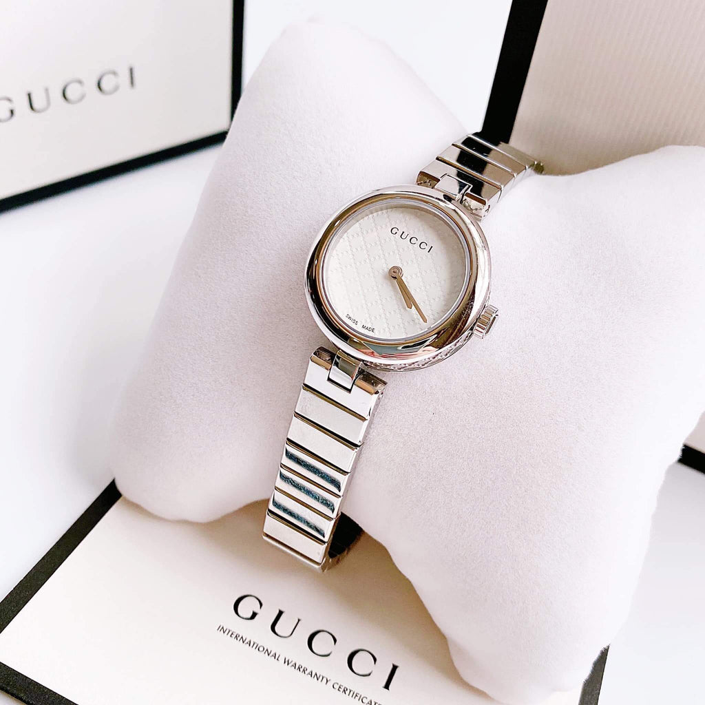 Gucci Diamantissima Quartz White Dial Silver Steel Strap Watch For Women - YA141402 Buy Now By Gucci