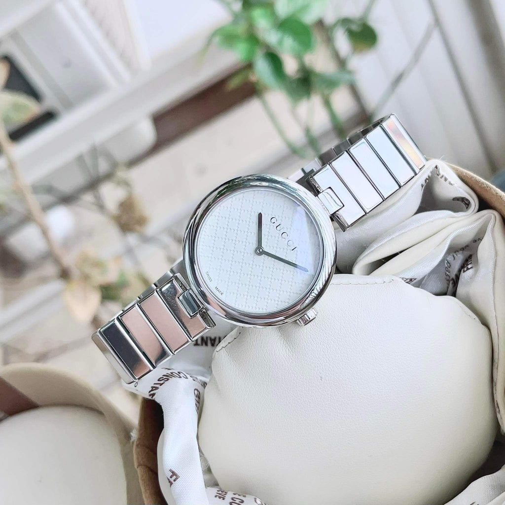 Gucci Diamantissima Quartz White Dial Silver Steel Strap Watch For Women - YA141402 Buy Now By Gucci