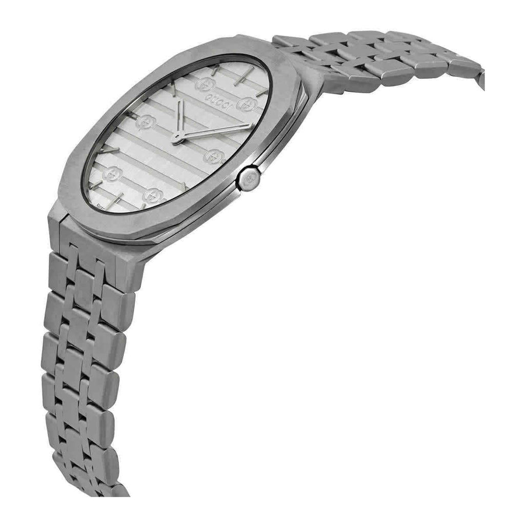 Gucci 25H Quartz Silver Dial Silver Steel Strap Watch For Women - YA163402 Buy Now By Gucci
