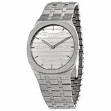 Gucci 25H Quartz Silver Dial Silver Steel Strap Unisex Watch - YA163407 Buy Now By Gucci