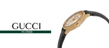 Gucci G-Timeless Mother of Pearl Dial Black Leather Strap Watch For Women - YA126589 Buy Now By Gucci