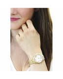 Guess Luna White Dial Gold Steel Strap Watch for Women - GW0308L2 Buy Now By Guess