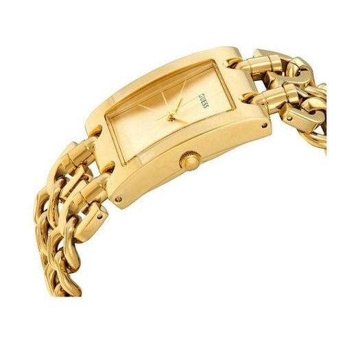 Guess Mod Heavy Metal Gold Dial Gold Steel Strap Watch For Women - W1117L2 Buy Now By Guess