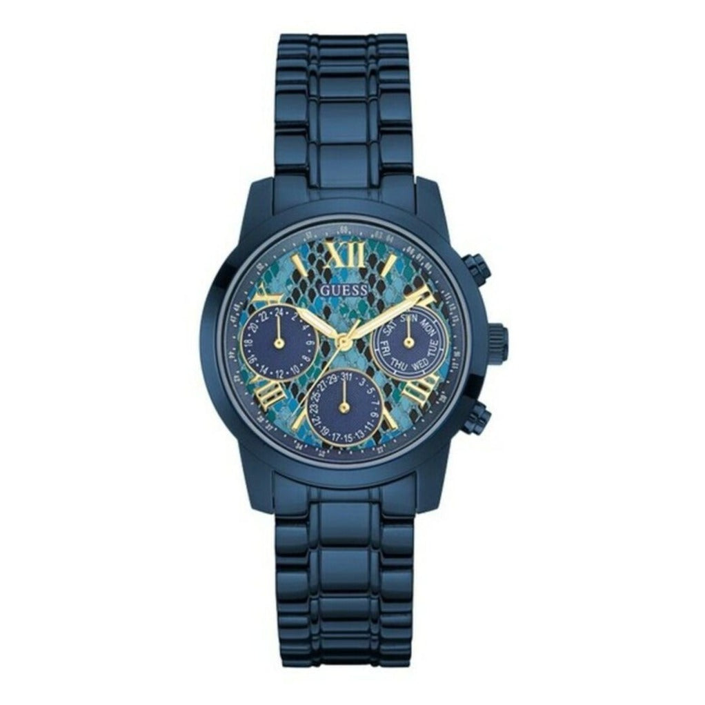 Guess Sunrise Multifunction Blue Dial Blue Steel Strap Watch for Women - W0448L10 Buy Now By Guess