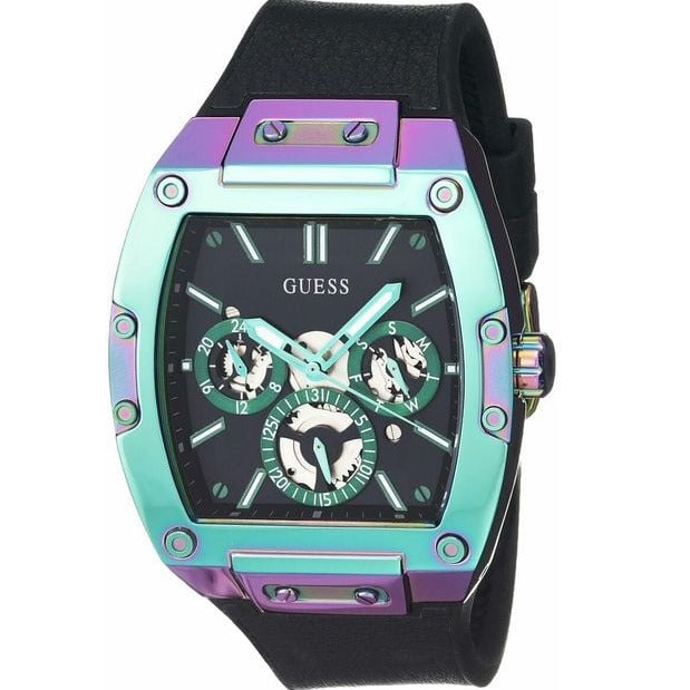 Guess Phoenix Multifunction Black Dial Black Rubber Strap Watch for Men - GW0202G5 Buy Now By Guess