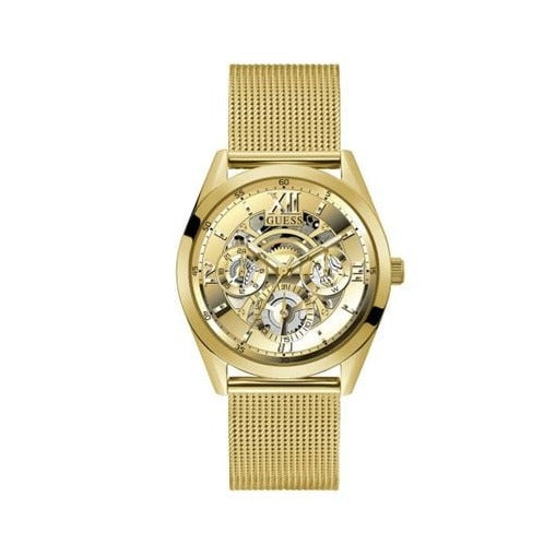 Guess Tailor Multifunction Gold Dial Gold Mesh Bracelet Watch for Men - GW0368G2 Buy Now By Guess