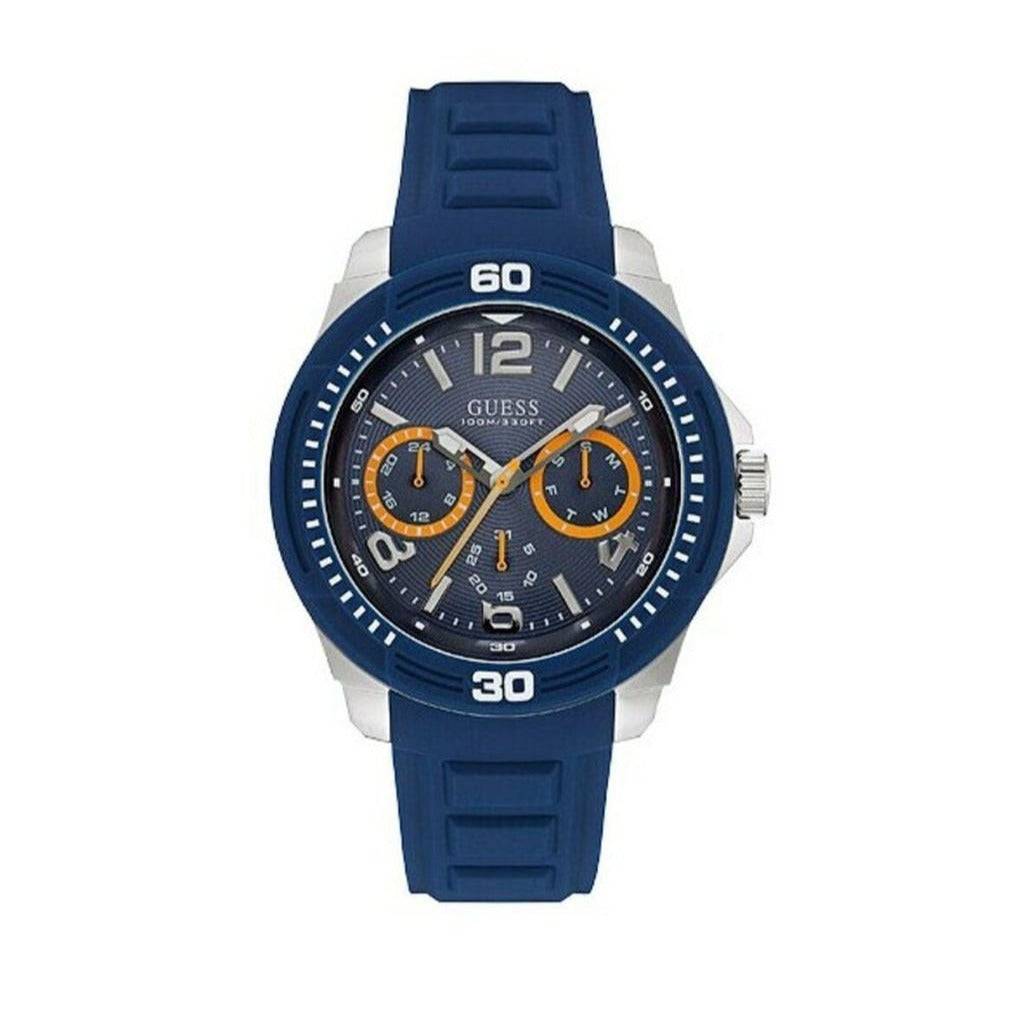 Guess Trade Blue Dial Blue Silicone Strap Watch for Men - W0967G2 Buy Now By Guess