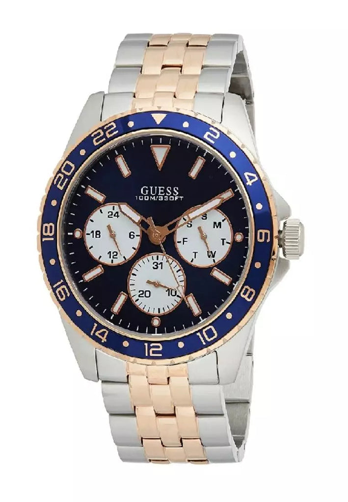 Guess Odyssey Blue Dial Two Tone Steel Strap Watch For Men - W1107G3 Buy Now By Guess