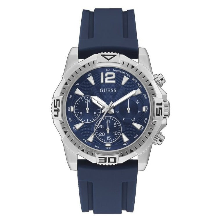 Guess Commander Blue Dial Blue Rubber Strap Watch for Men - GW0211G1 Buy Now By Guess