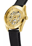 Guess Tailor Gold Dial Black Leather Strap Watch for Men - GW0389G2 Buy Now By Guess
