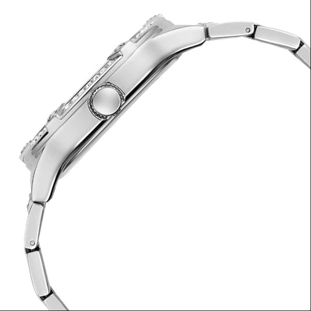 Guess Duke Glitz Black Dial Silver Steel Strap Watch For Men - GW0576G1 Buy Now By Guess