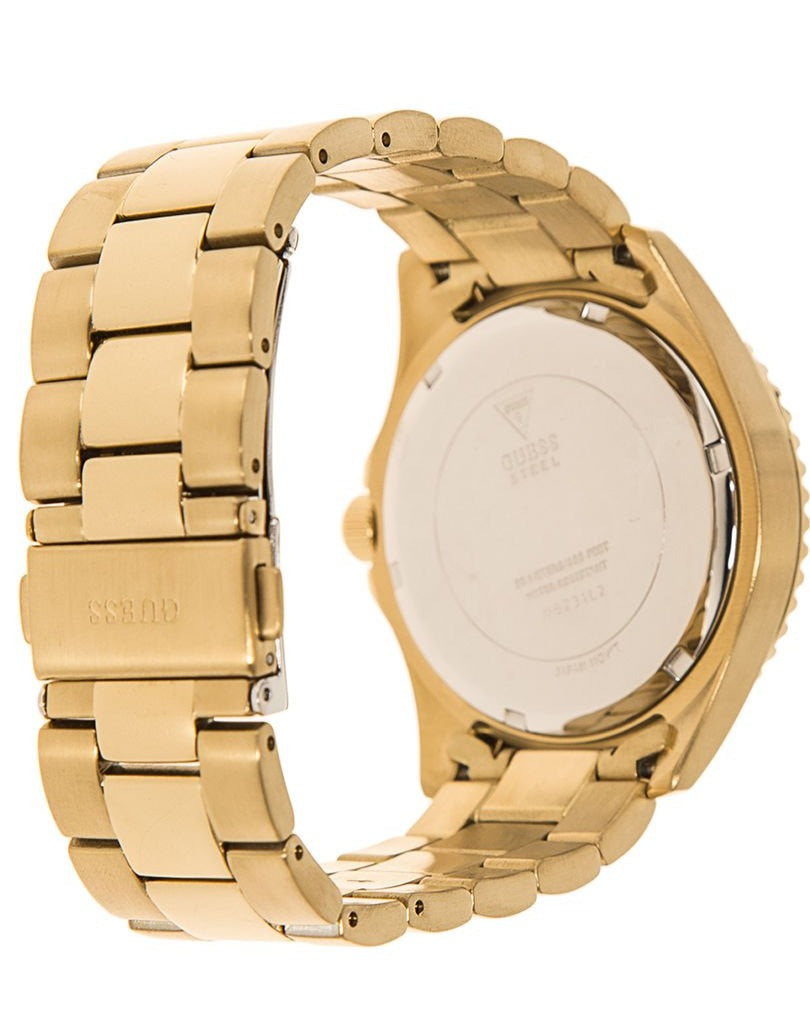 Guess BFF Multifunction Gold Dial Gold Steel Strap Watch for Men - W0231L2 Buy Now By Guess