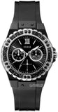 Guess Limelight Diamonds Black Dial Black Rubber Strap Watch for Women - GW0041L5 Buy Now By Guess