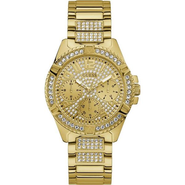 Guess Heiress Multifunction Diamonds Gold Dial Gold Steel Strap Watch for Women - GW0440L2 Buy Now By Guess