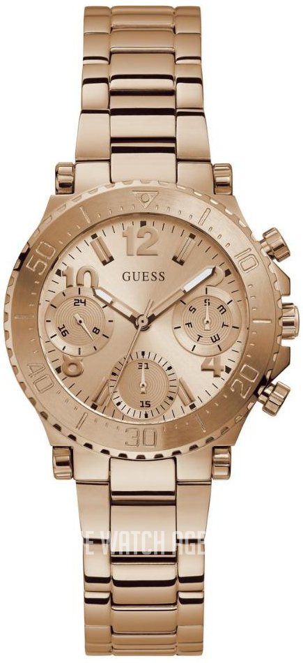 Guess Cosmic Chronograph Rose Gold Dial Rose Gold Steel Strap Watch for Women - GW0465L2 Buy Now By Guess