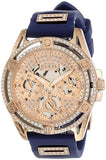 Guess Queen Quartz Crystals Rose Gold Dial Blue Silicone Strap Watch For Women - GW0536L5 Buy Now By Guess
