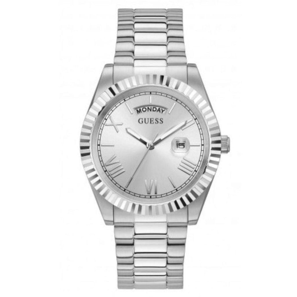 Guess Connoisseur Silver Dial Silver Steel Strap Watch for Men - GW0265G6 Buy Now By Guess