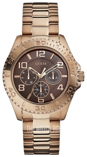 Guess BFF Multifunction Brown Dial Rose Gold Steel Strap Watch for Women - W0231L8 Buy Now By Guess