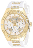 Guess Luna Diamonds White Dial White Rubber Strap Watch for Women - W0653L3 Buy Now By Guess