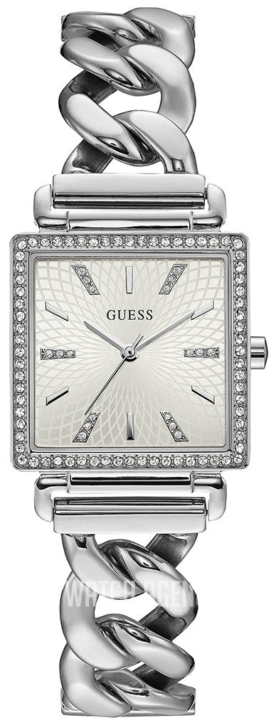 Guess Vanity Diamonds White Dial Silver Steel Strap Watch for Women - W1030L1 Buy Now By Guess