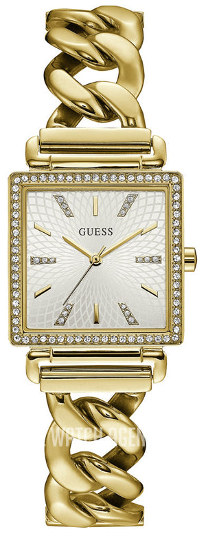 Guess Vanity Diamonds Silver Dial Gold Steel Strap Watch for Women - W1030L2 Buy Now By Guess