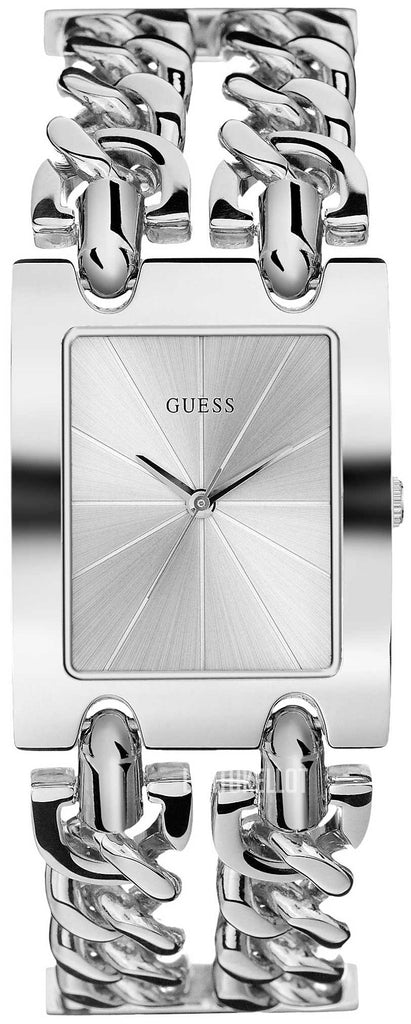 Guess Mod Heavy Metal Silver Dial Silver Steel Strap Watch For Women - W1117L1 Buy Now By Guess