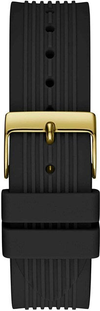 Guess Athena Gold Dial Black Rubber Strap Watch For Women - GW0030L2 Buy Now By Guess