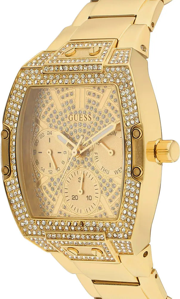 Guess Raven Diamonds Gold Dial Gold Steel Strap Watch for Women - GW0104L2 Buy Now By Guess