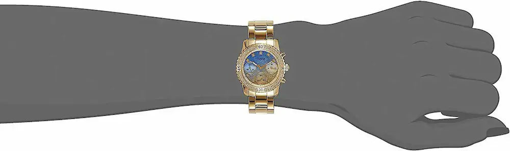 Guess Confetti Diamonds Gold Dial Gold Steel Strap Watch for Women - W0774L2 Buy Now By Guess