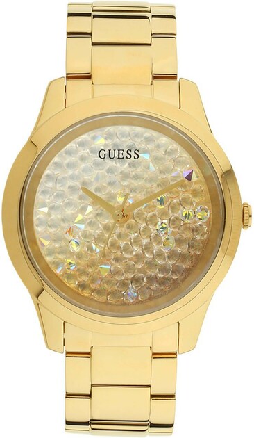 Guess Crush Gold Dial Gold Steel Strap Watch For Women - GW0020L2 Buy Now By Guess