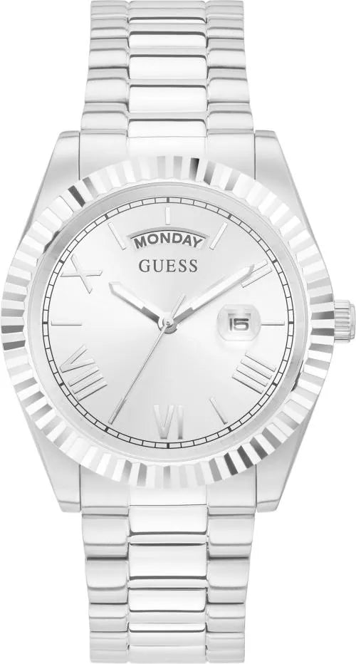 Guess Connoisseur Silver Dial Silver Steel Strap Watch for Men - GW0265G6 Buy Now By Guess