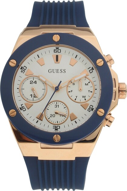 Guess Athena White Dial White Dial Blue Rubber Strap Watch For Women - GW0030L5 Buy Now By Guess