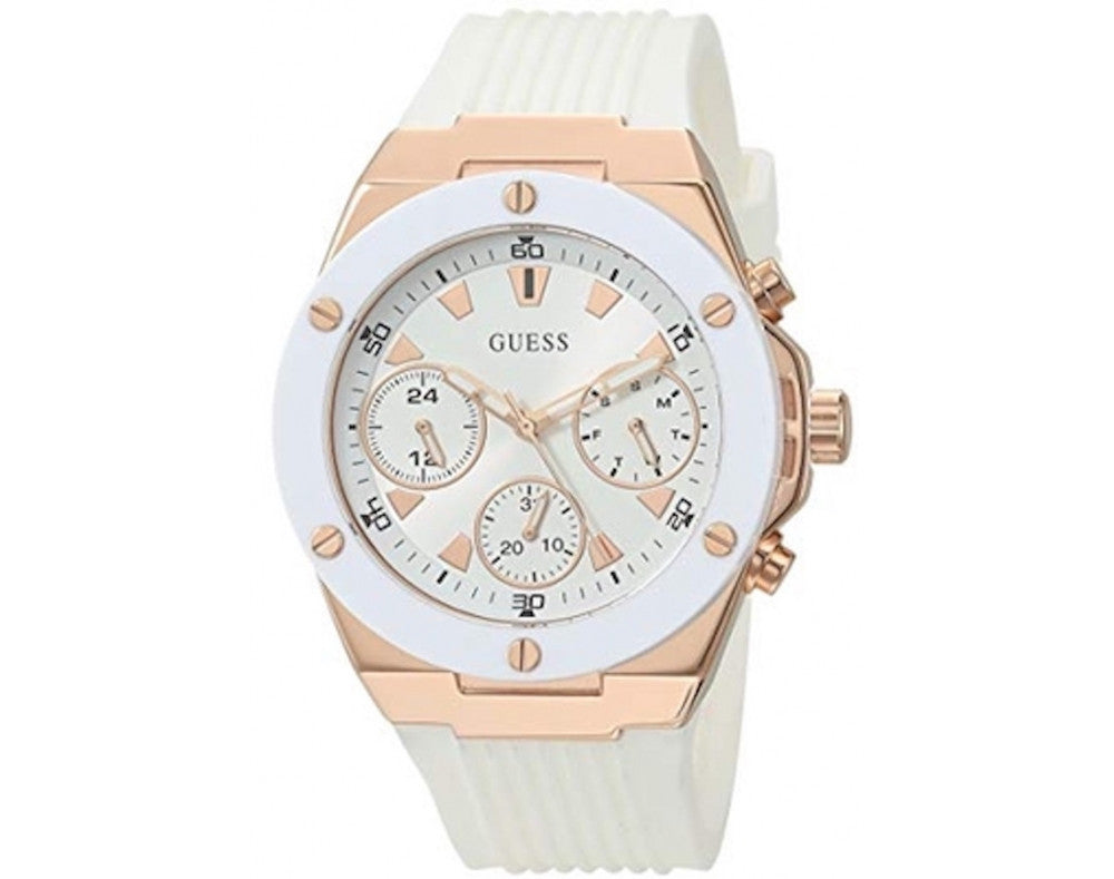 Guess Athena White Dial White Rubber Strap Watch For Women - GW0030L3 Buy Now By Guess