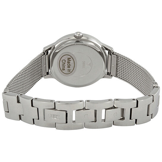 Guess Chelsea Crystals Black Dial Silver Mesh Bracelet Watch For Women - W0647L5 Buy Now By Guess