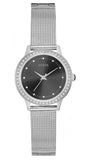 Guess Chelsea Crystals Black Dial Silver Mesh Bracelet Watch For Women - W0647L5 Buy Now By Guess