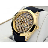 Guess Clarity Gold Dial Black Silicone Strap Watch for Women - GW0109L1 Buy Now By Guess