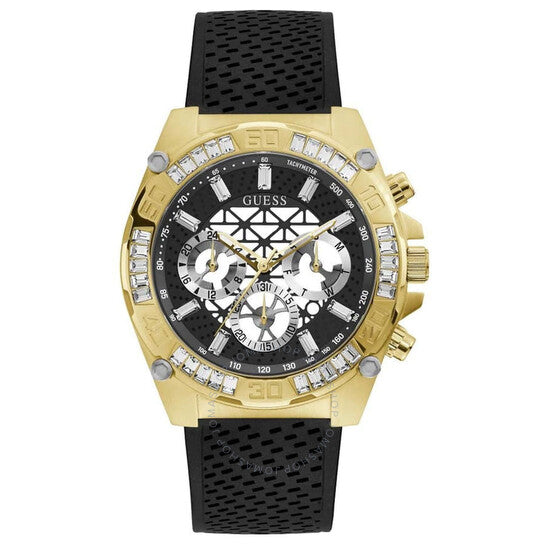 Guess Trophy Multifunction Black Dial Black Rubber Strap Watch for Men - GW0333G2 Buy Now By Guess