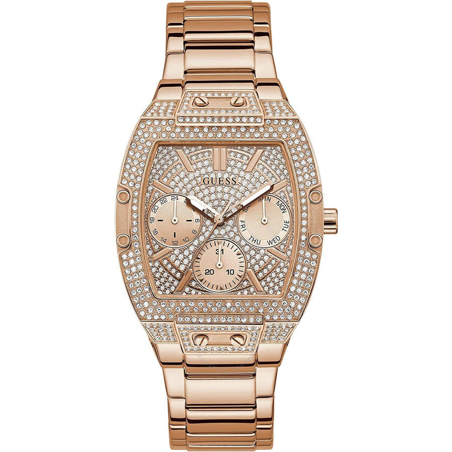 Guess Raven Diamonds Rose Gold Dial Rose Gold Steel Strap Watch for Women - GW0104L3 Buy Now By Guess
