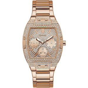 Guess Raven Diamonds Rose Gold Dial Rose Gold Steel Strap Watch for Women - GW0104L3 Buy Now By Guess