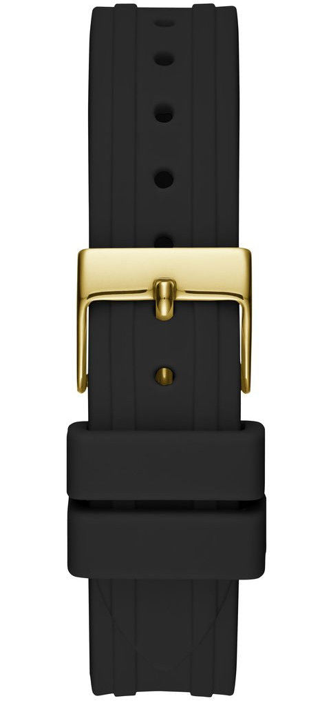 Guess Cosmo Diamonds Gold Dial Black Rubber Strap Watch for Women - GW0034L1 Buy Now By Guess