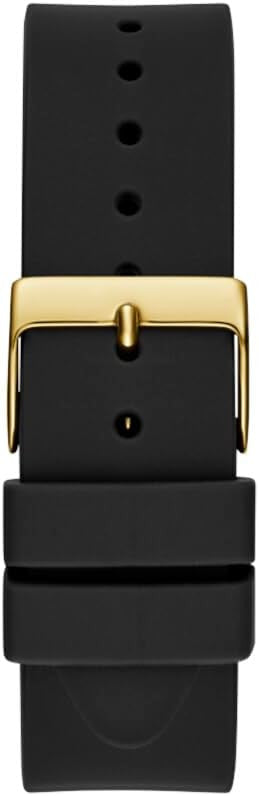 Guess Cubed Analog Gold Dial Black Silicone Strap Watch For Women - GW0665L1 Buy Now By Guess