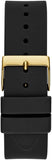 Guess Cubed Analog Gold Dial Black Silicone Strap Watch For Women - GW0665L1 Buy Now By Guess