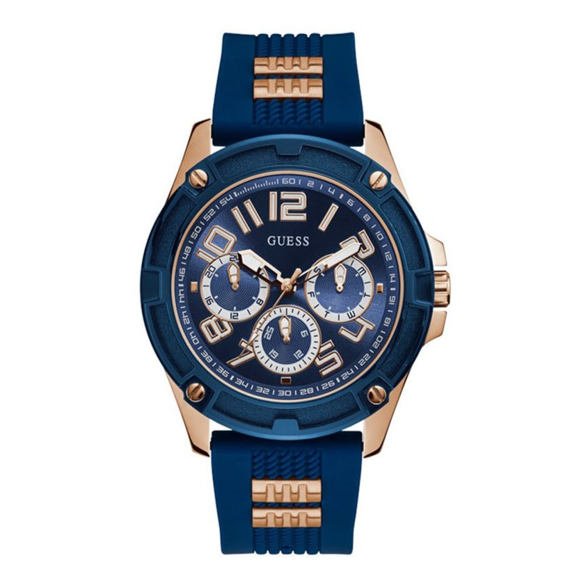 Guess Delta Blue Dial Blue Silicone Strap Watch for Men - GW0051G3 Buy Now By Guess