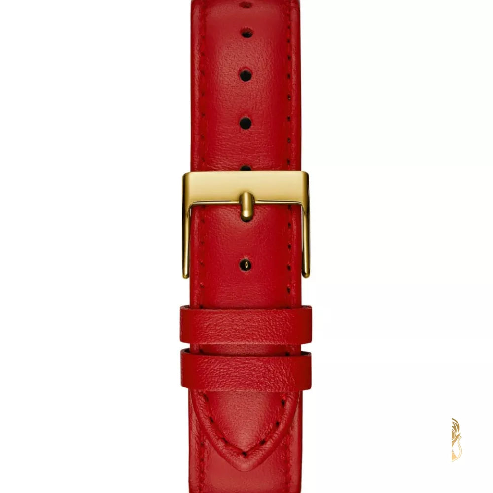 Guess Trend Dragon Gold Dial Red Leather Strap Watch For Women - GW0646L1 Buy Now By Guess