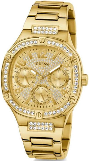 Guess Duchess Quartz Gold Dial Gold Steel Strap Watch For Women - GW0558L2 Buy Now By Guess