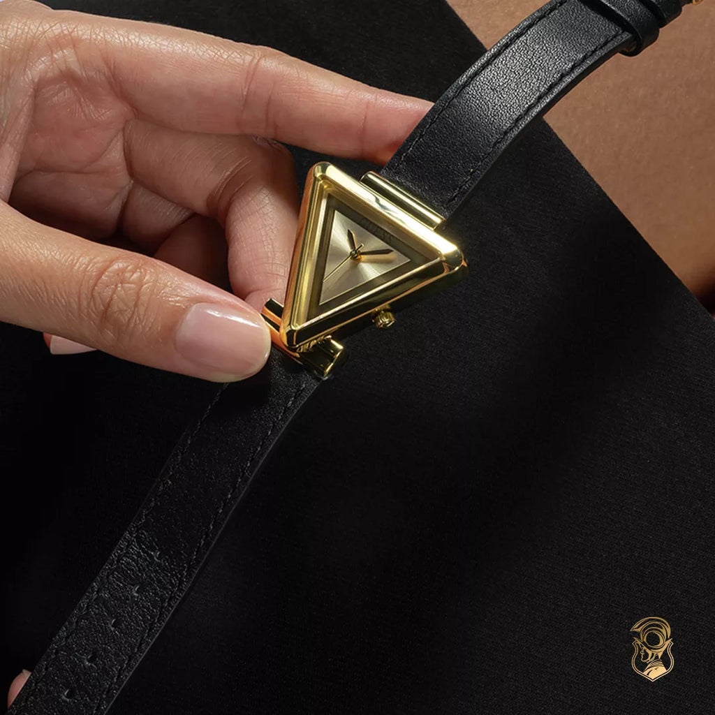 Guess Fame Quartz Gold Dial Black Leather Strap Watch For Women - GW0548L3 Buy Now By Guess