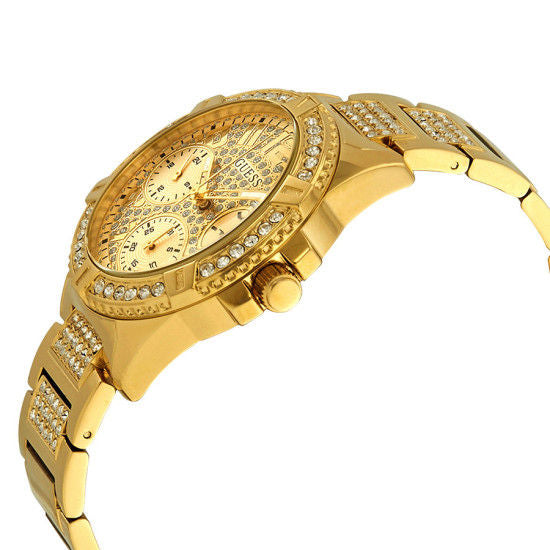 Guess Frontier Diamonds Gold Dial Gold Steel Strap Watch For Women - W1156L2 Buy Now By Guess
