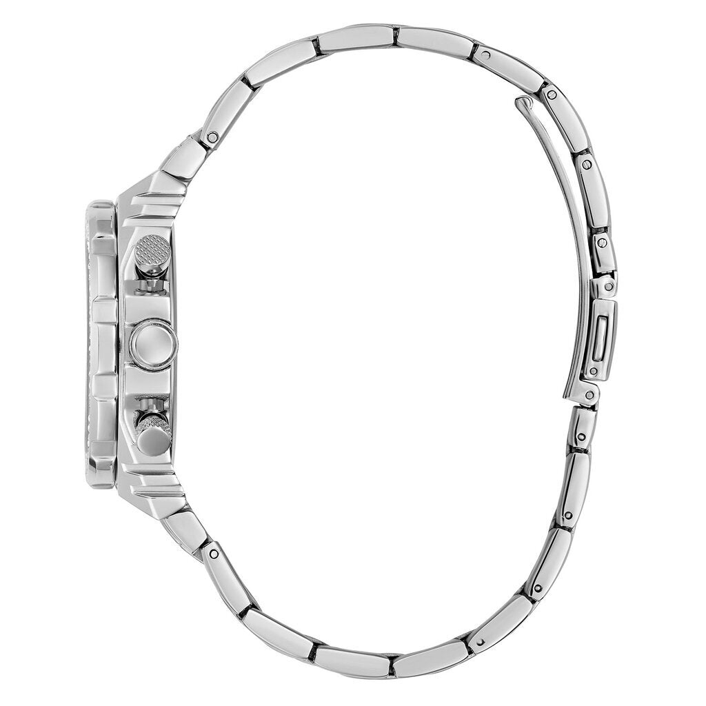 Guess Fusion Chronograph Crystals Silver Dial Silver Steel Strap Watch For Women - GW0552L1 Buy Now By Guess