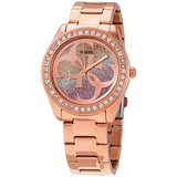 Guess G Twist Diamonds Rose Gold Dial Rose Gold Steel Strap Watch For Women - W1201L3 Buy Now By Guess