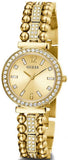 Guess Gala Diamonds Gold Dial Gold Steel Strap Watch for Women - GW0401L2 Buy Now By Guess
